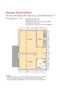 Service Wohnen im Haus 5, Wohnung Nr. 2, 5, 6, 9 (ca. 57 qm) 