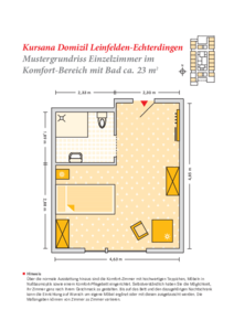 Grundrissbeispiel Einzelzimmer Komfort-Wohnbereich