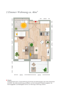 2 Zimmer Wohnung (ca. 46 qm) im Betreuten Wohnen