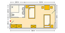 Pflegeheim Seelze mit Beispielgrundriss Doppelzimmer.