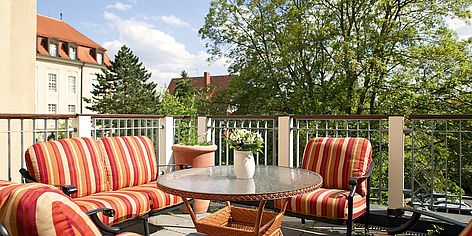 Die sonnige Terrasse im betreuten Wohnen Hannover