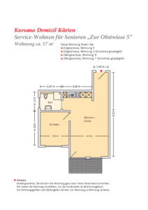 Service Wohnen im Haus 5, Wohnung Nr. 3, 4, 7, 8 (ca. 57 qm) 