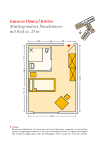 Einzelzimmer mit Bad (ca. 23 qm) im Pflegeheim