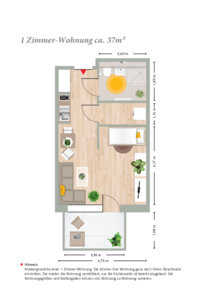 1 Zimmer Wohnung (ca. 37 qm) im Betreuten Wohnen