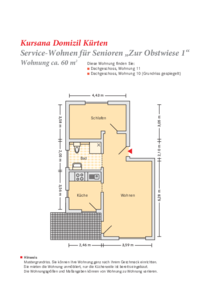 Service Wohnen im Haus 1, Wohnung Nr. 10, 11 (ca. 60 qm) 
