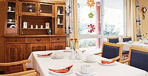 Das einladende und stilvolle Restaurant im Pflegeheim Nuertingen