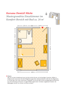 Grundrissbeispiel Einzelzimmer Komfort-Bereich
