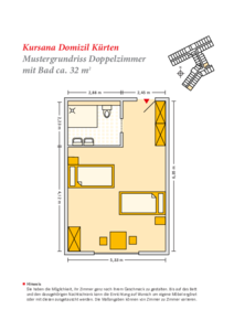 Doppelzimmer mit Bad (ca. 32 qm) im Pflegeheim
